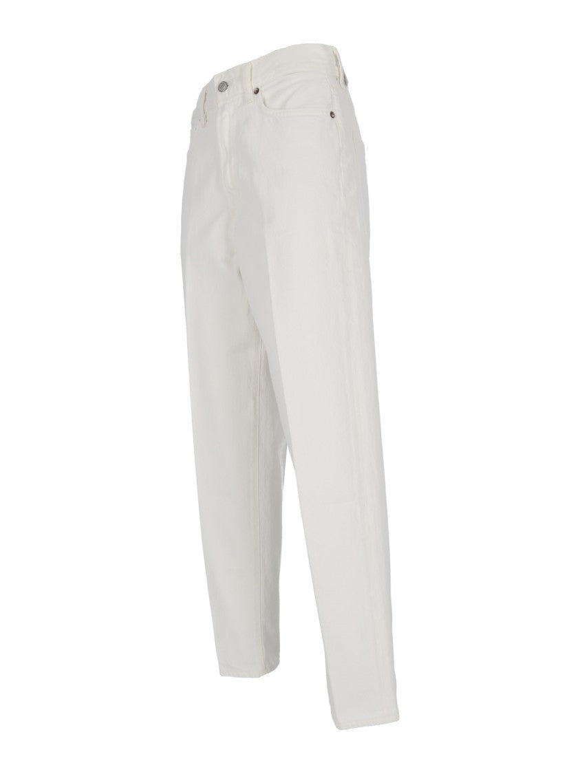 Agolde High-Rise Vintage Tapered Jeans In Off-White