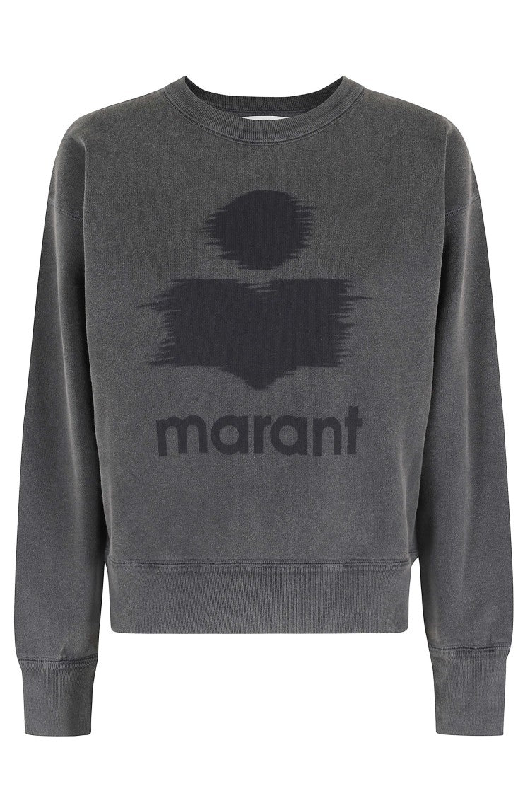 Isabel Marant Étoile Gray Mobyli Gz Blurred Logo Crewneck Cotton-Blend Sweatshirt