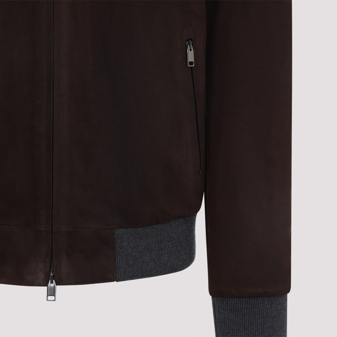 Brioni Dark Brown Classic Bomber Jacket