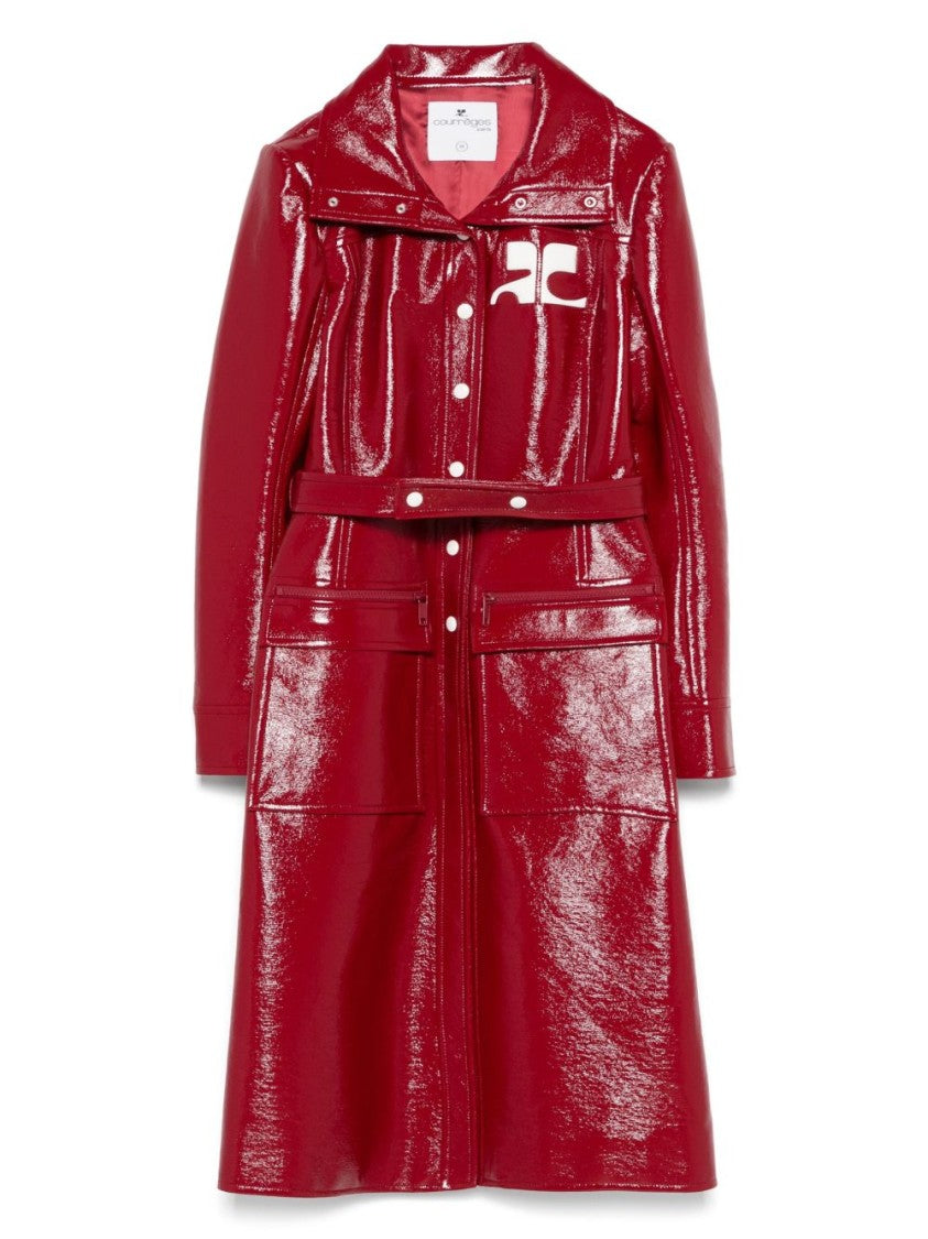 Courrèges Glossy Brick Red Coat