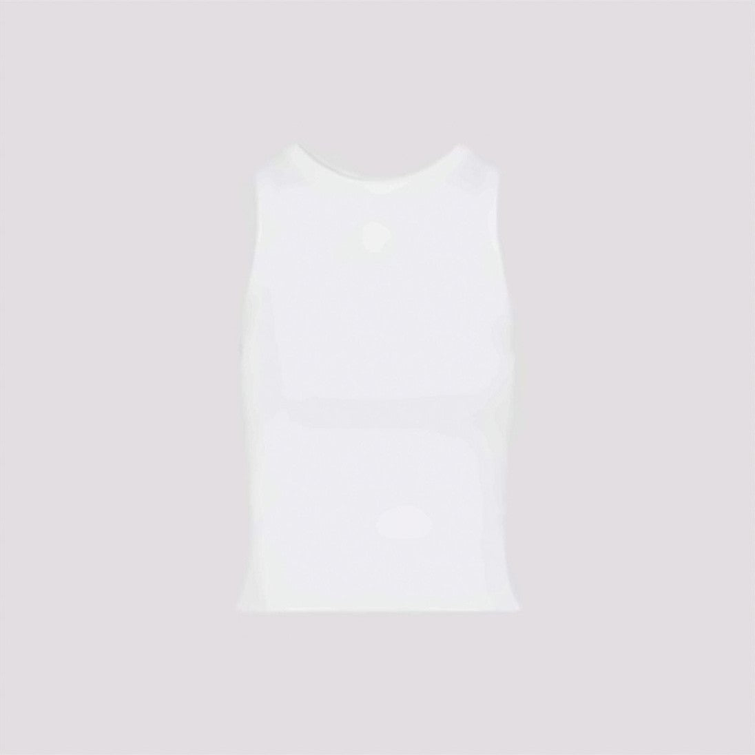 Celine Ribbed Tank Top With High Neckline And Embossed Logo