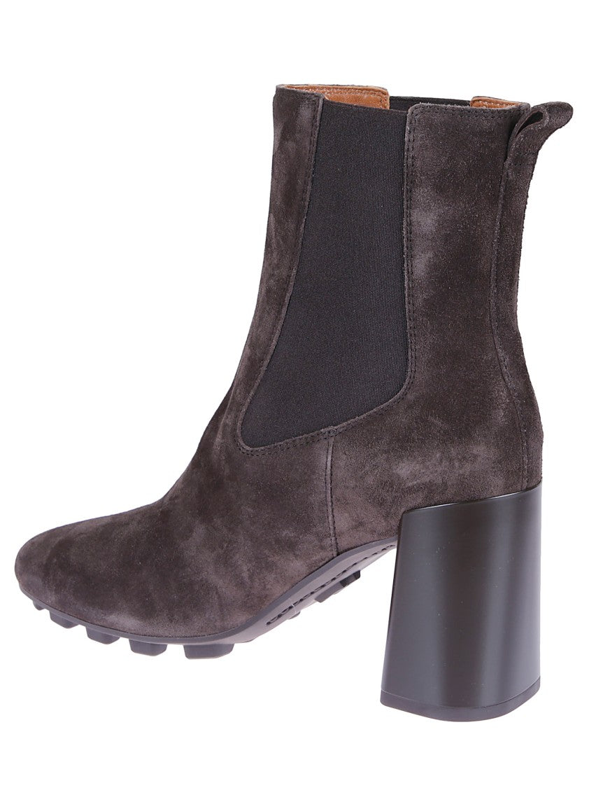 Hogan Brown Suede Chelsea Boots With Elastic Side Straps