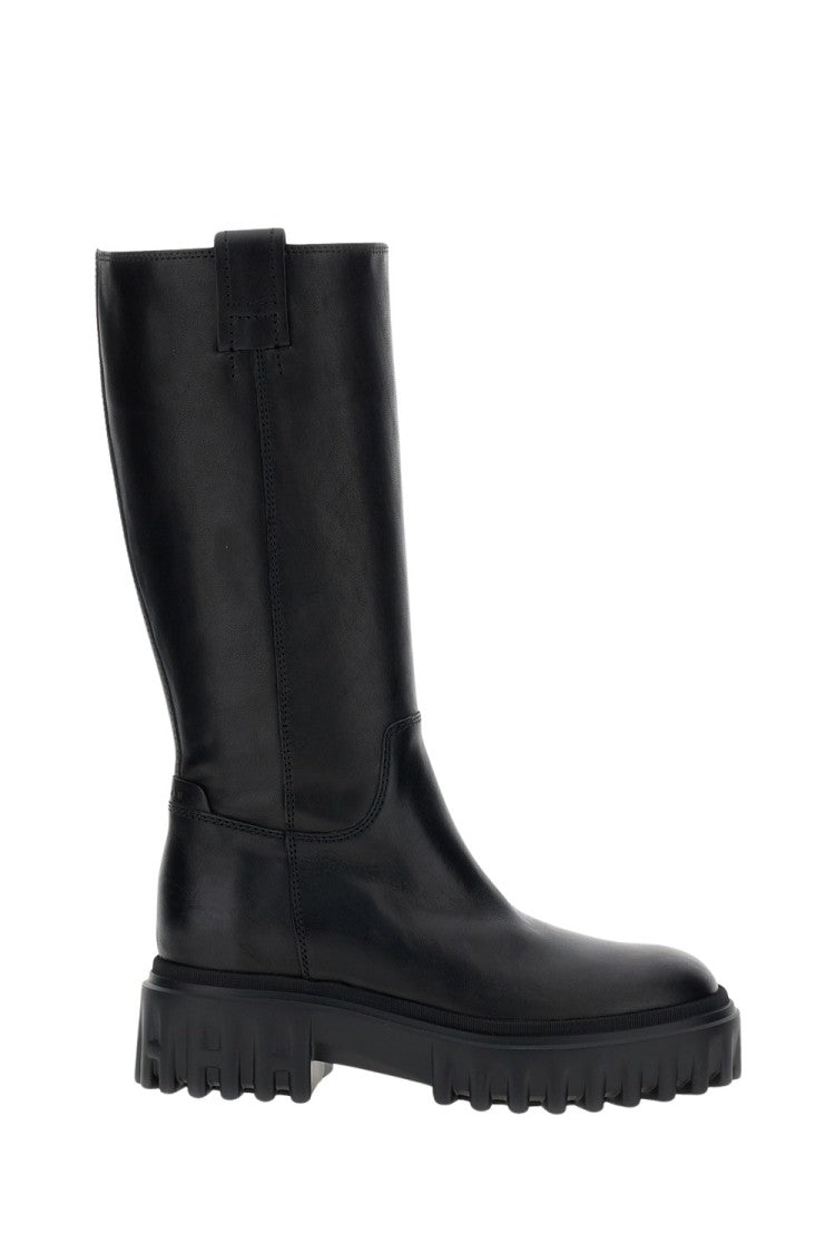 Hogan Mid-Calf Boots In Natural Leather