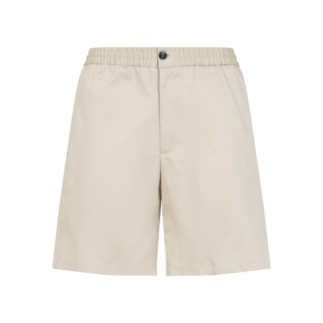 Ami Elasticated Waist Beige Cotton Shorts
