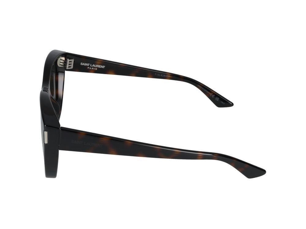 Saint Laurent Havana Dark Grey Lenses Oversized Sunglasses