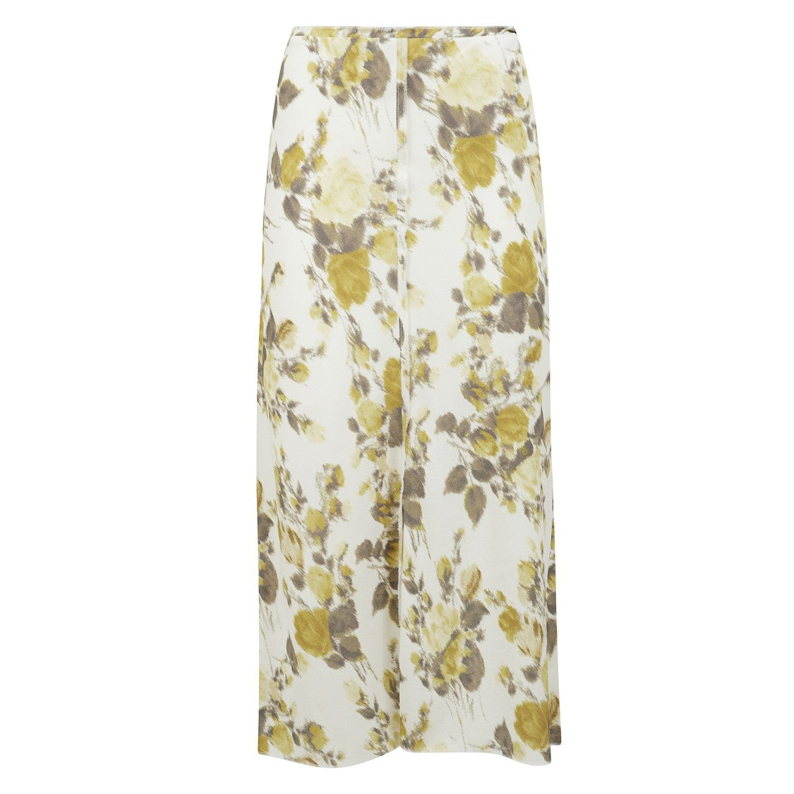 Ami Frayed Floral Midi Skirt