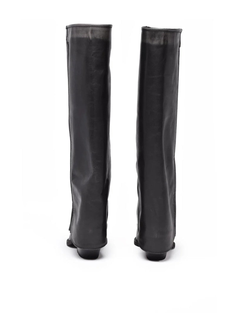Metisse Grey Leather Texan Boots