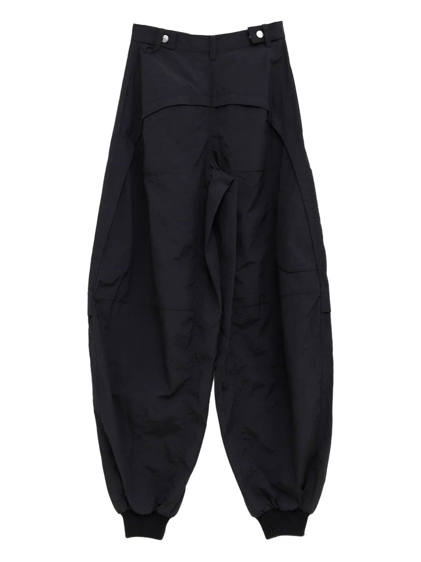 Jacquemus Voluminous Black Oval Trousers With Elasticated Cuffs