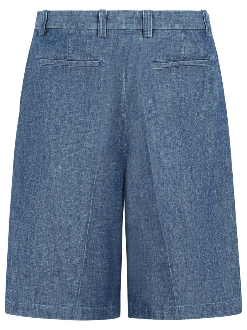 Jil Sander Blue Cotton Bermuda Shorts