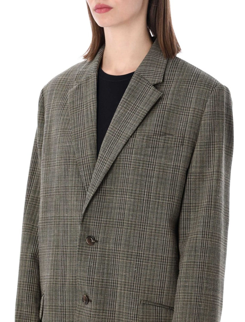 Soeur Hermosa Oversized Checked Misto Lana Blazer