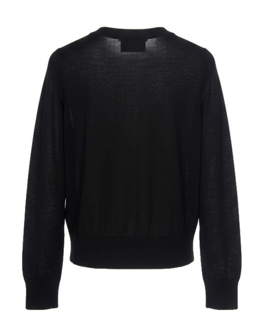 Alpha Studio Black Merino Wool Cardigan