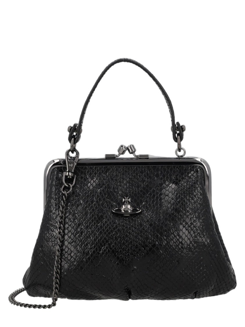 Vivienne Westwood Textured Snakeskin Pattern Clasp Shoulder Bag
