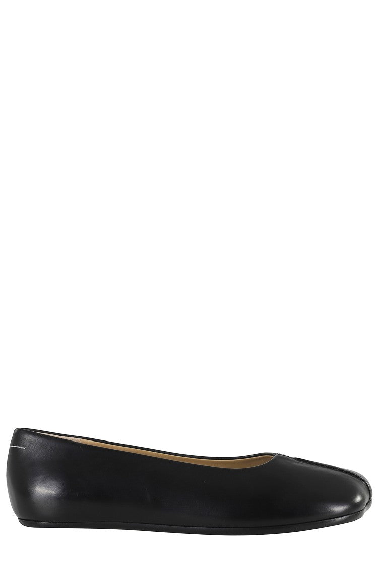 Mm6 By Maison Margiela Square Toe Ballerina Flats With Logo Stitching