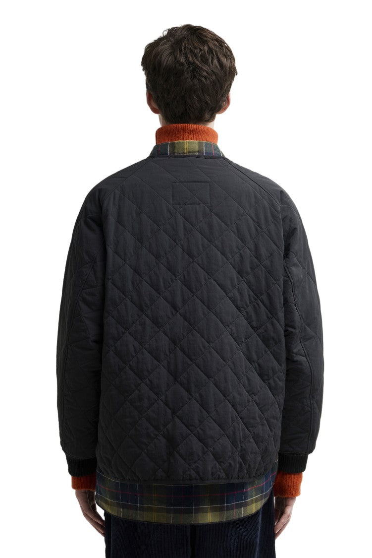 Barbour Black Diamond Quilted Ribbed Cuff Jacket