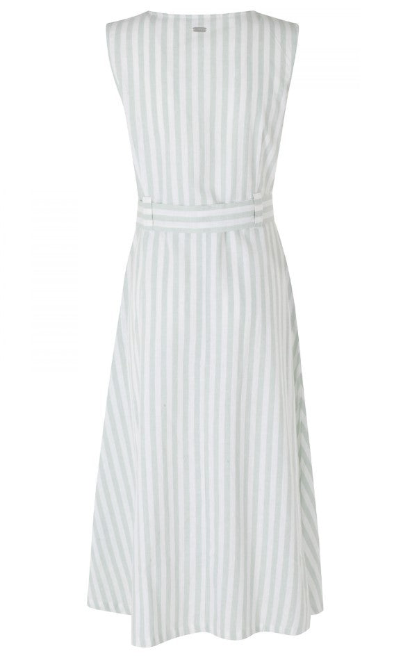 Barbour Inez Midi Dress With Self-Tie Waist And A-Line Silhouette