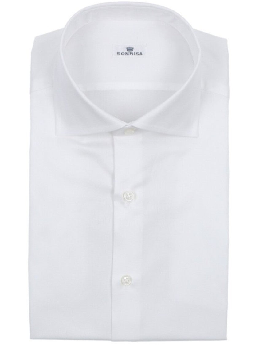 Sonrisa White Cotton Tailored Formal Shirt
