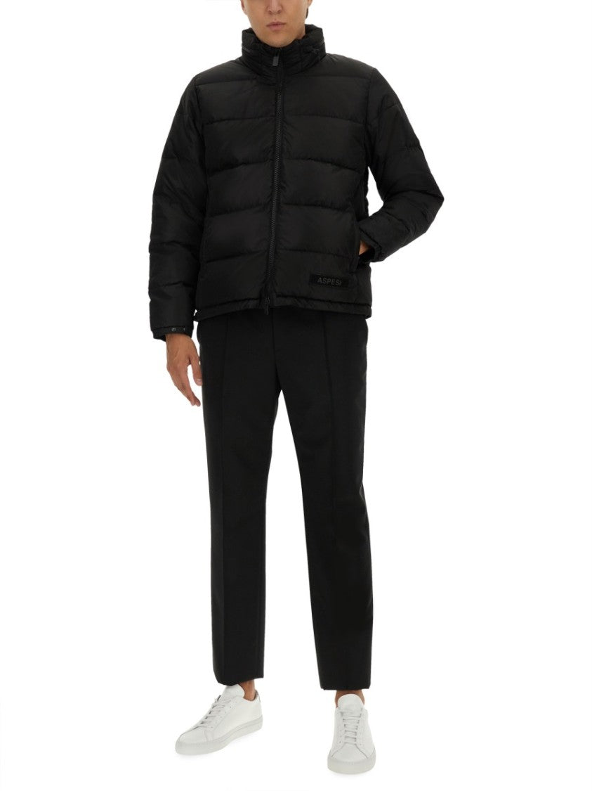 Aspesi Classic Black Nylon Down Jacket
