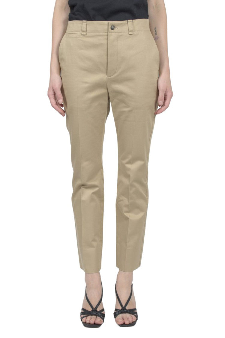 Saint Laurent Beige Cotton Cropped Trousers