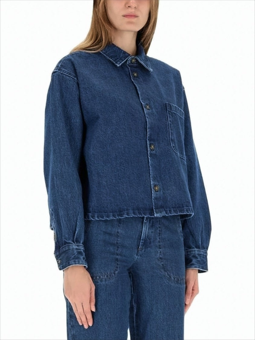 A.P.C. Cropped Boxy Denim Jacket