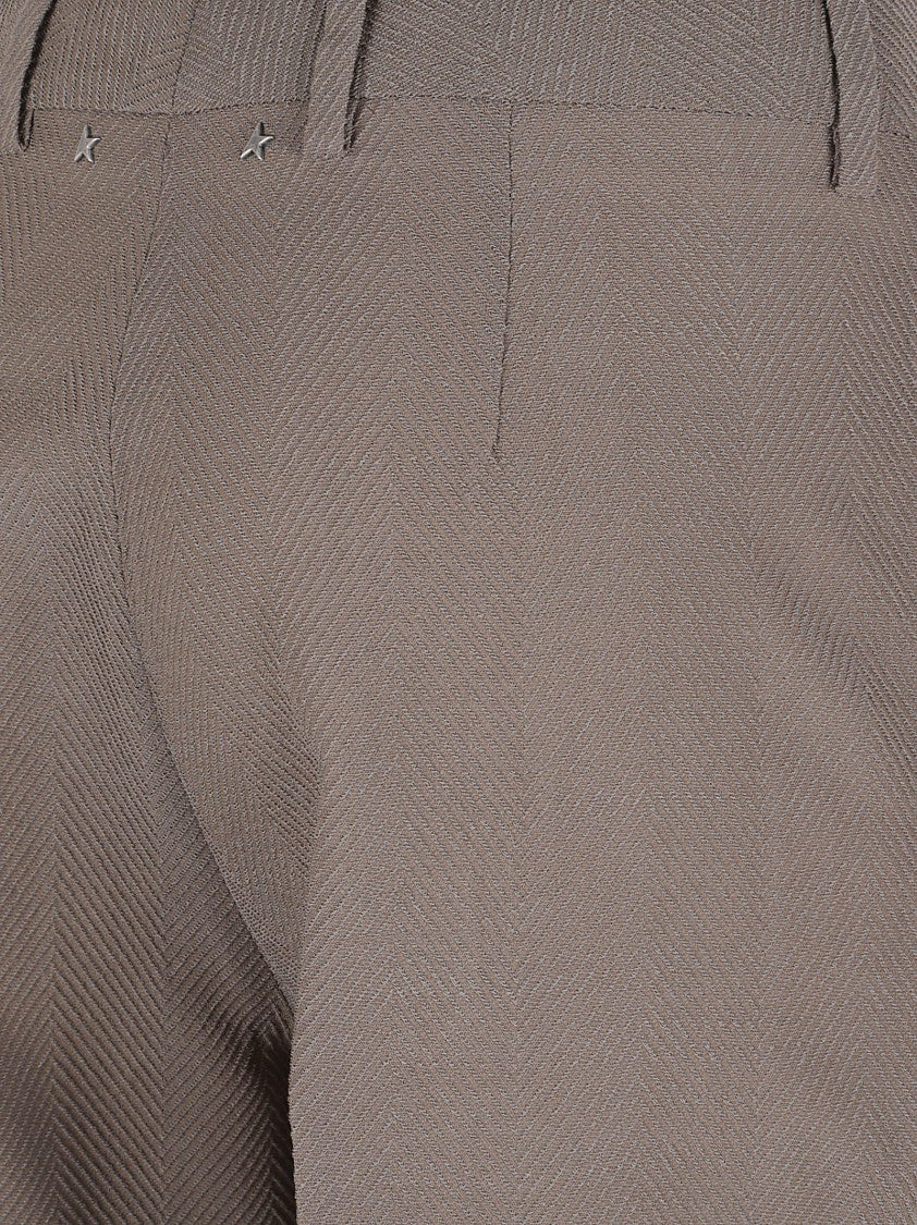 Golden Goose Tailored Straight Leg Trousers With Herringbone Texture
