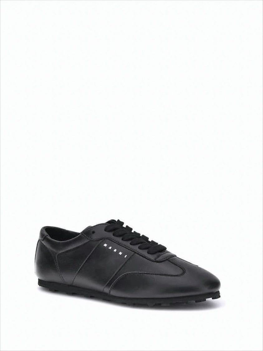 Marni Minimalist Black Nappa Leather Sneakers