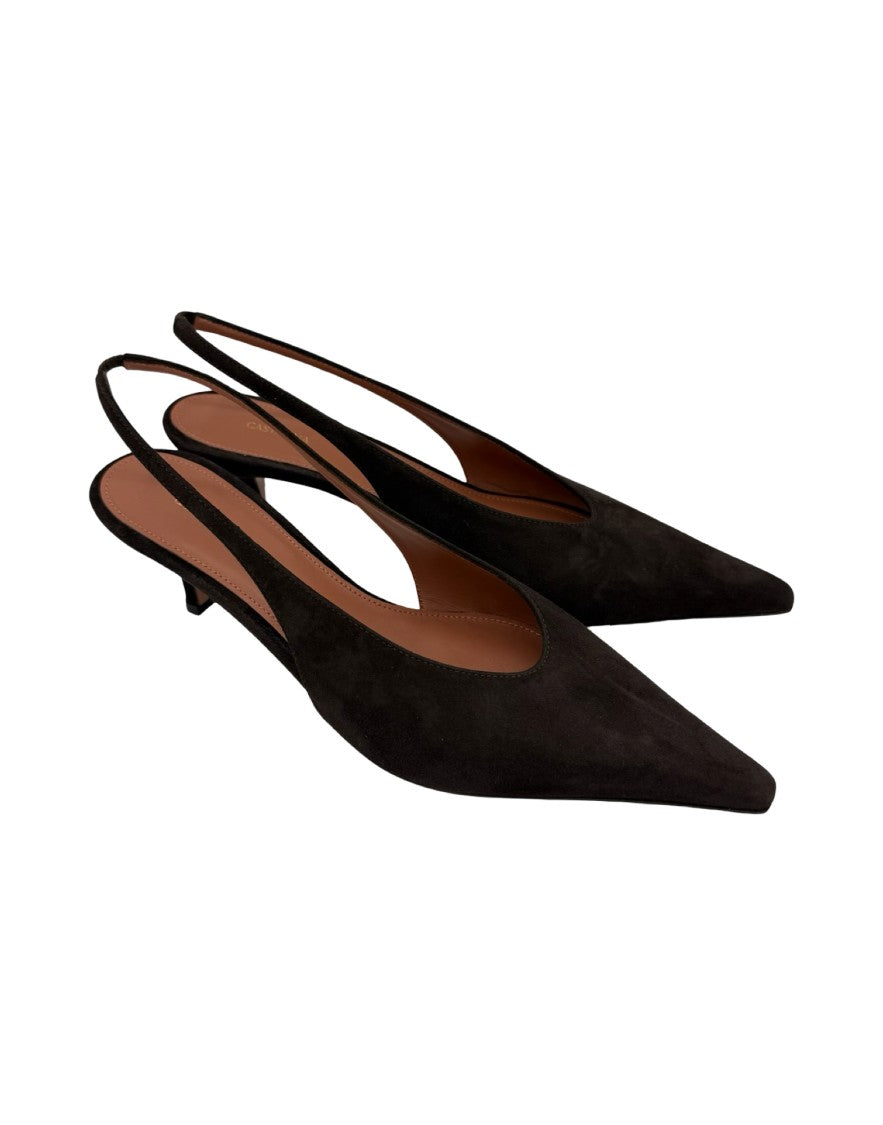 Castagna Pointed Toe Low-Heeled Slingback Shoes