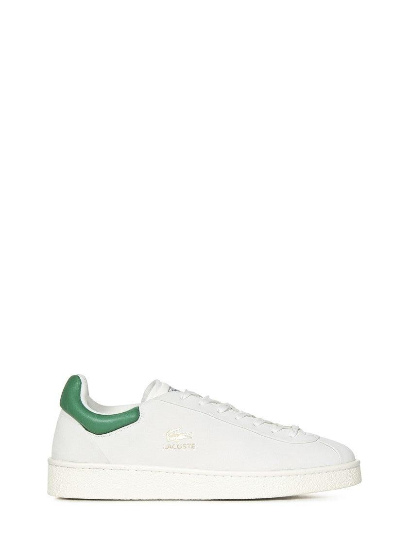 Lacoste White Sneakers With Dark Green Heel Insert