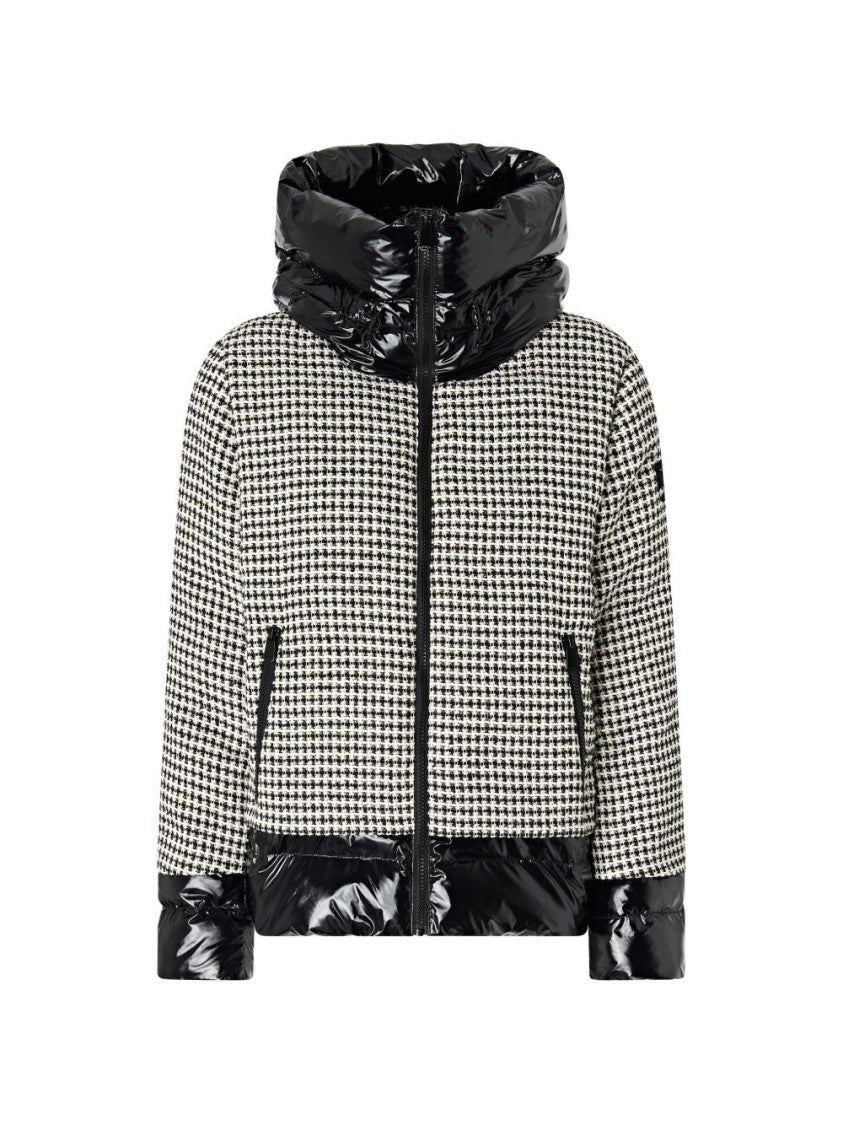Pinko Multicolor Cropped Houndstooth Quilted Jacket