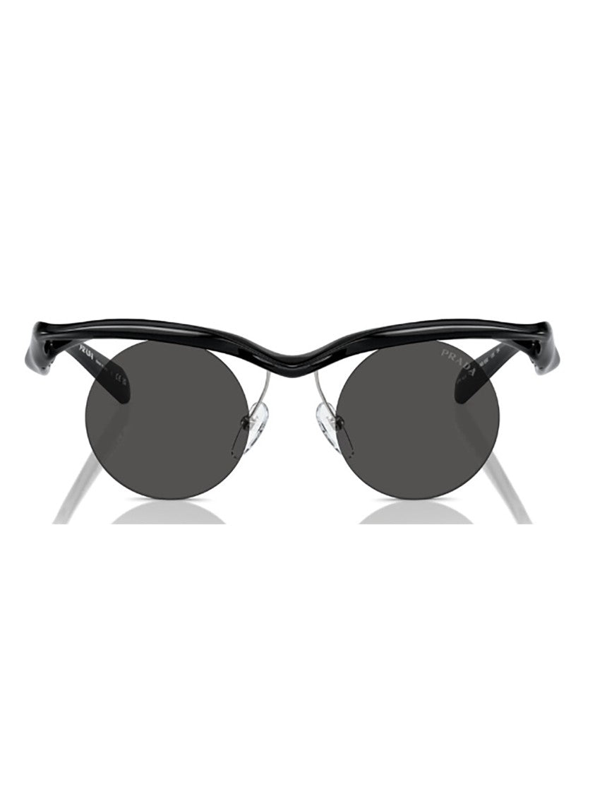 Prada Round Lens Sunglasses With Wavy Temple Structure