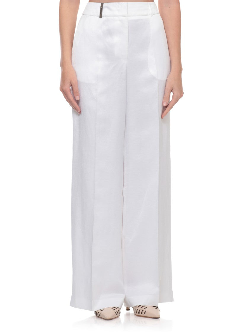 Peserico Linen Straight-Leg Pants