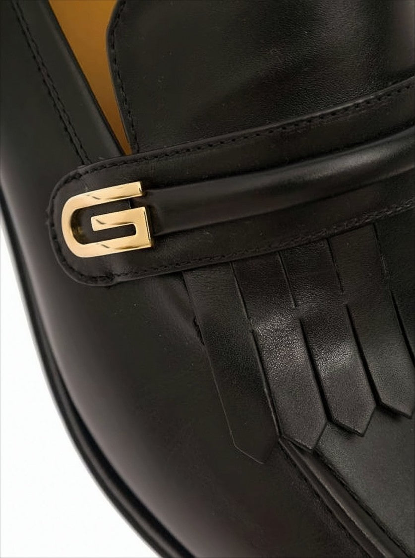Gucci Leather Loafers With Fringe Detail