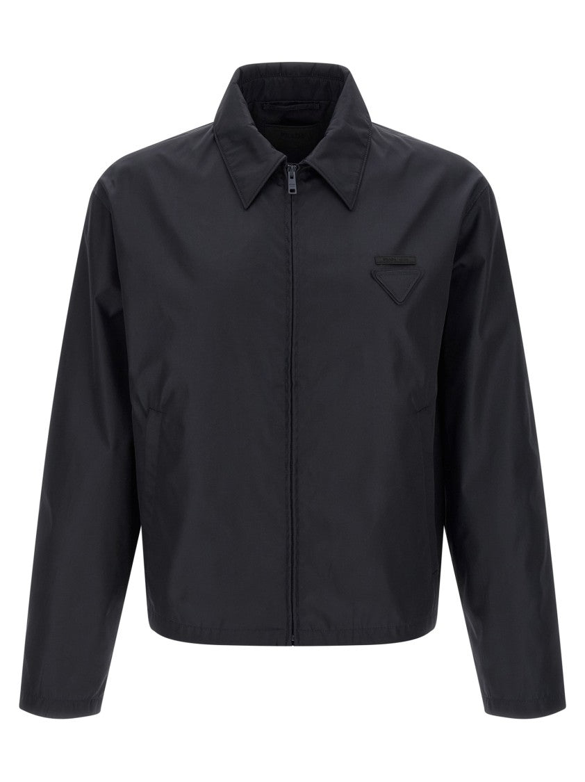 Prada Minimalist Re-Nylon Jacket With Cotton Lining And Triangle Logo