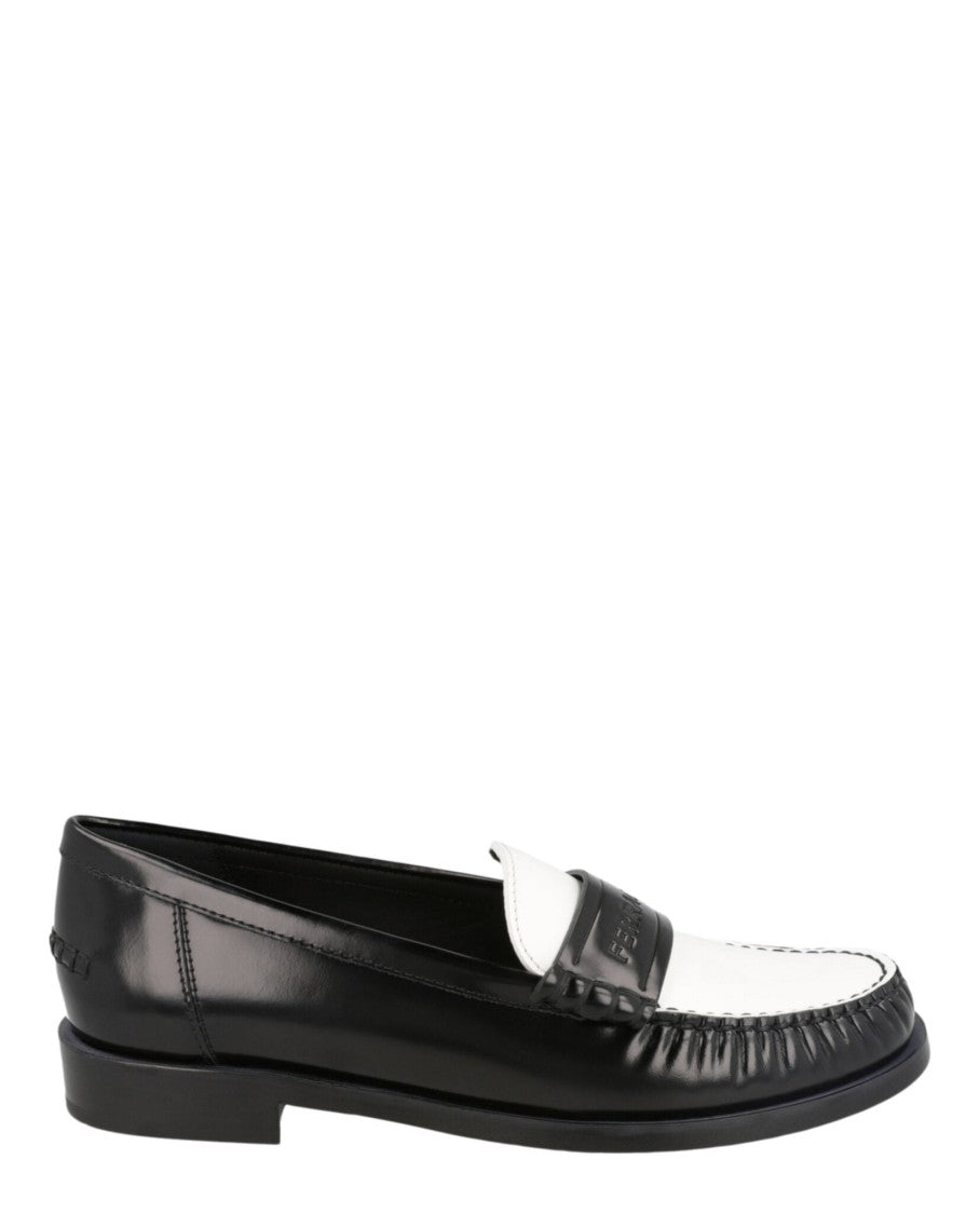 Ferragamo Irina Leather Loafers With Braided Trim