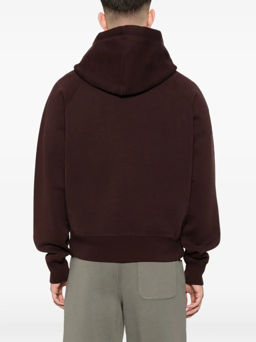 Ami Chocolate Brown Motif Hoodie