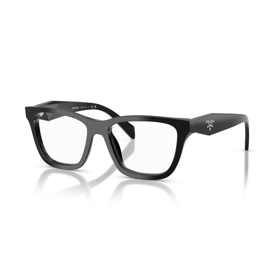 Prada 0Pr C10v Square Frame Black Acetate Sunglasses