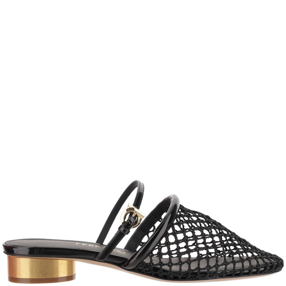 Salvatore Ferragamo Mesh And Leather Mules