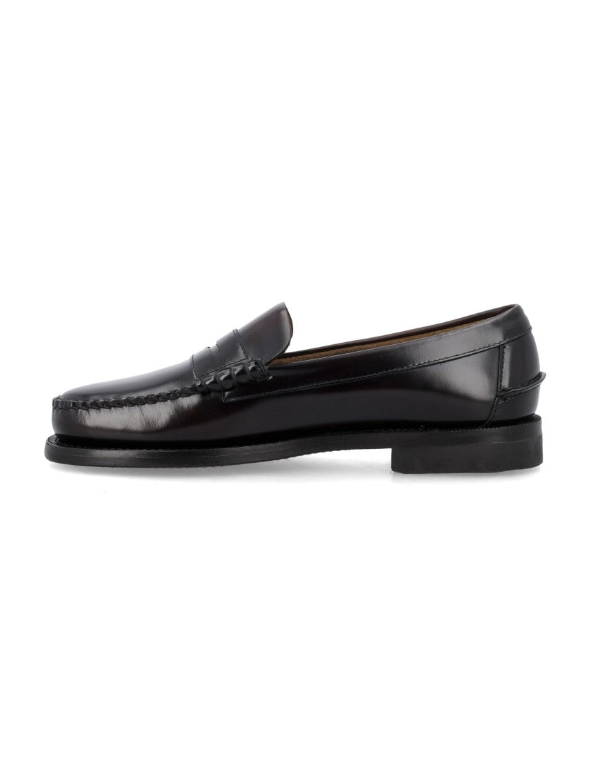 Sebago Polished Black Leather Loafers
