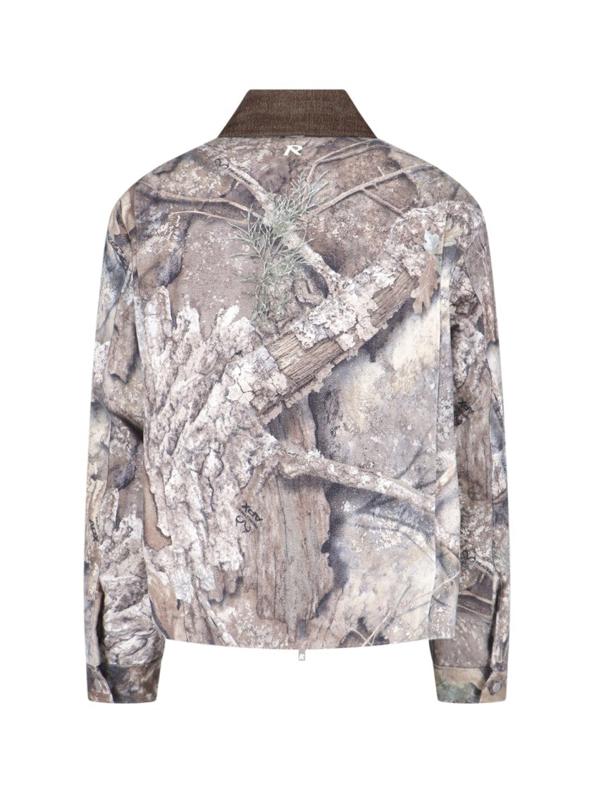 Represent Camo Trucker Jacket With Corduroy Collar
