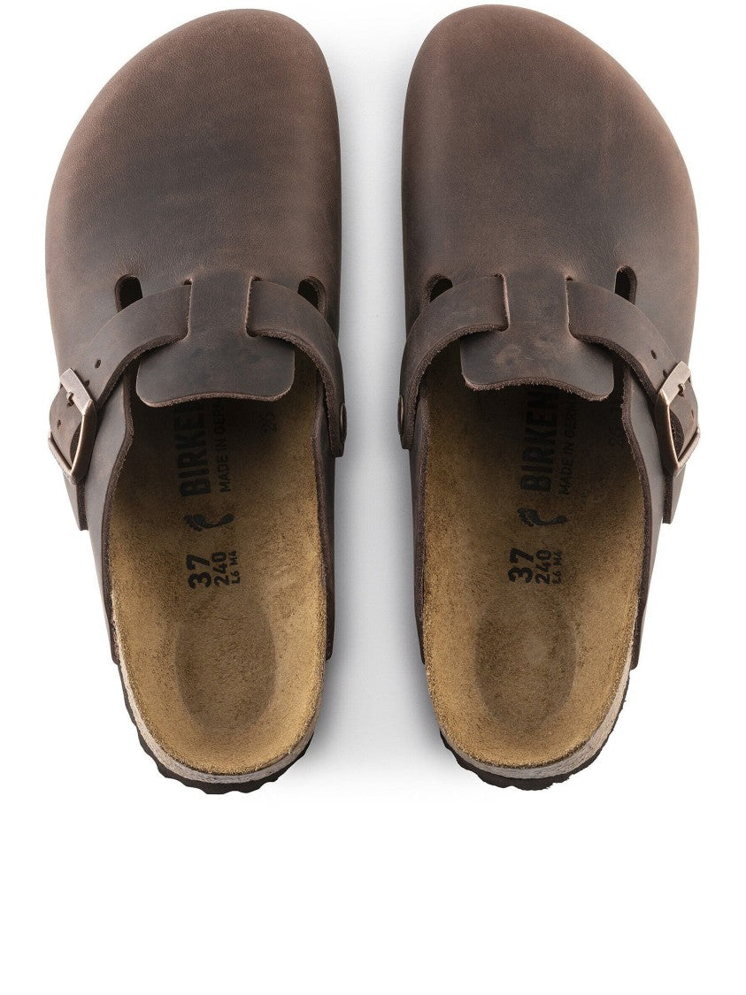 Birkenstock Boston Matte Brown Leather Clogs