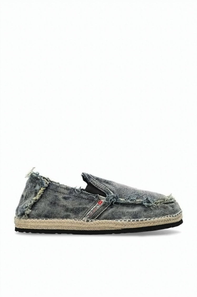 Diesel Distressed Denim Slip-On Sneakers