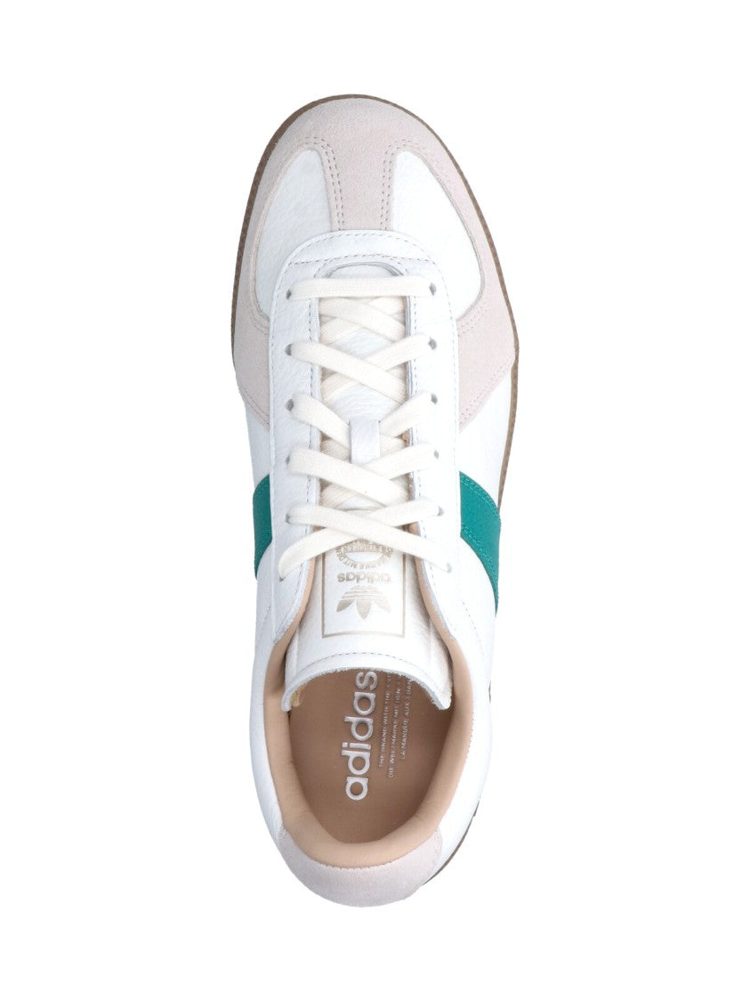 Adidas White Leather Green Stripe Low-Profile Sneakers