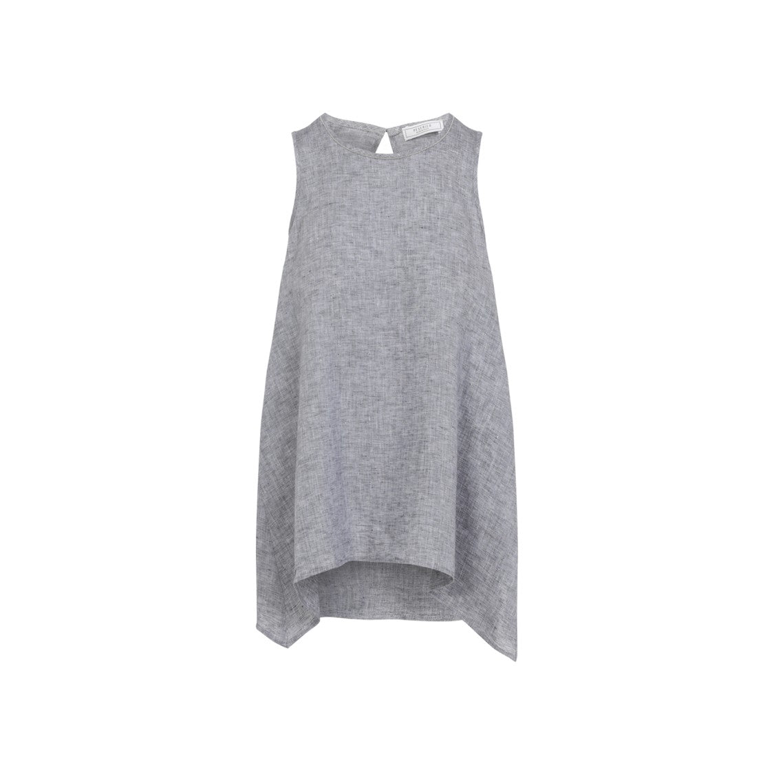 Peserico Sleeveless Asymmetrical Linen Top