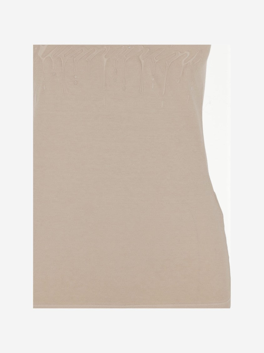 Blumarine Jersey Top With Cast-Effect Logo