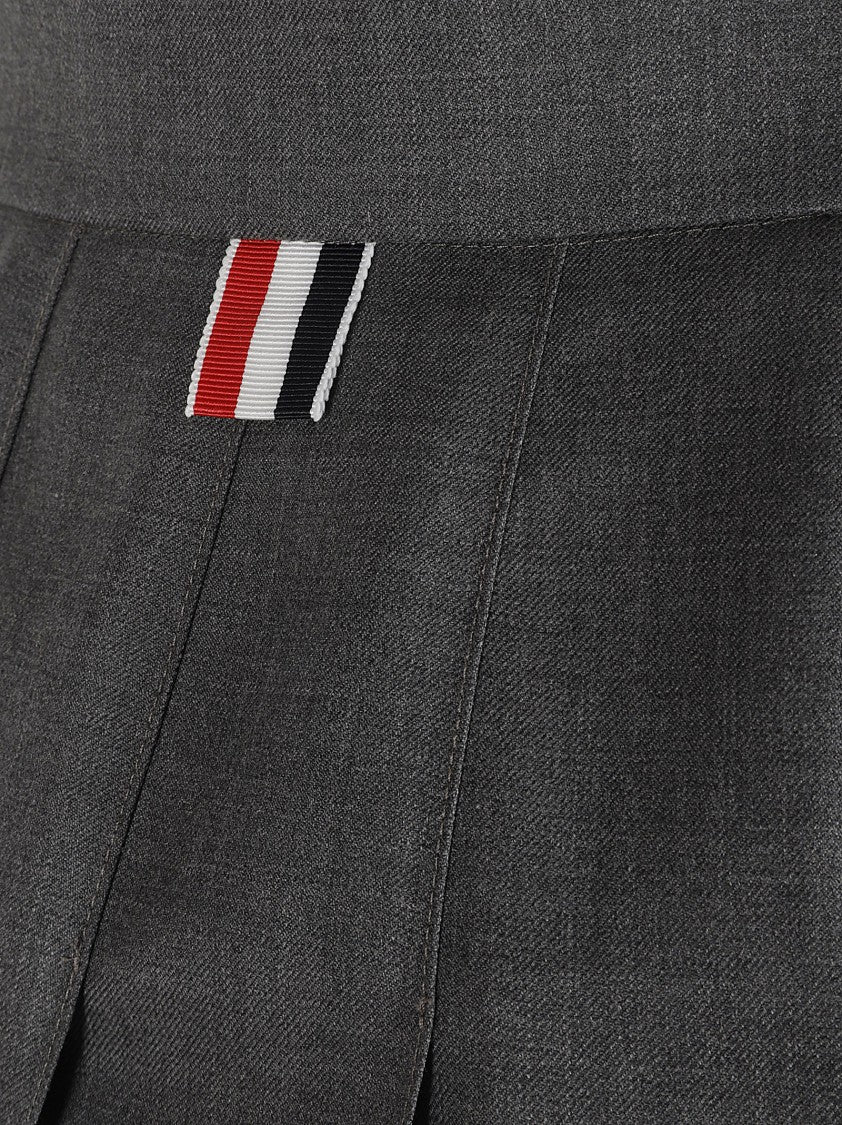 Thom Browne Pleated Tailored Skirt With Structured Waistband