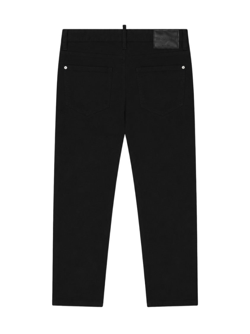Dsquared2 Straight-Leg Mid-Rise Black Cotton Jeans