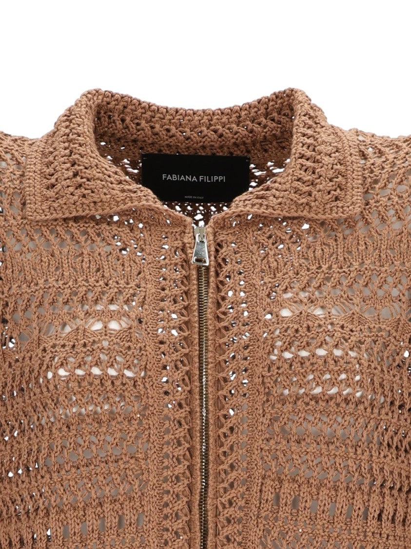Fabiana Filippi Crochet Knit Cotton-Blend Jacket