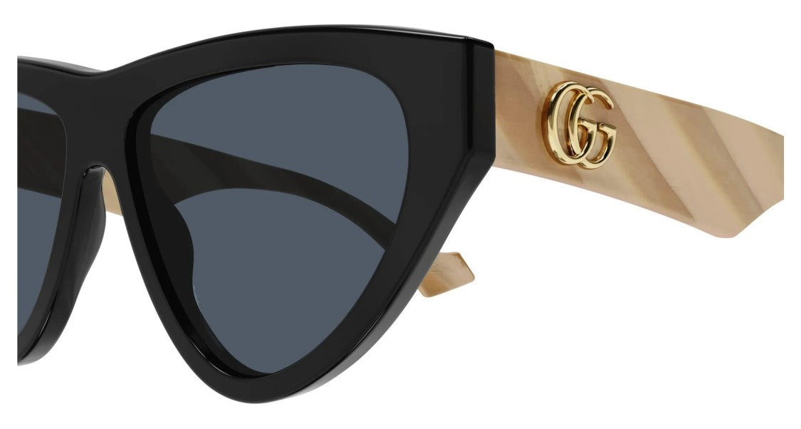 Gucci Sunglasses Gg1333s 004 Black Ivory Blue 58/14/145