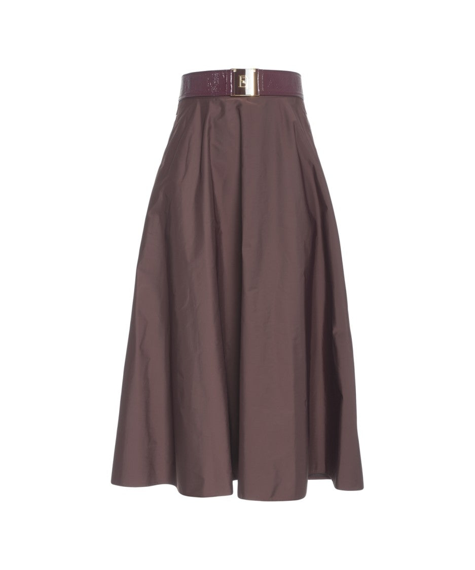 Elisabetta Franchi Belted Midi Skirt