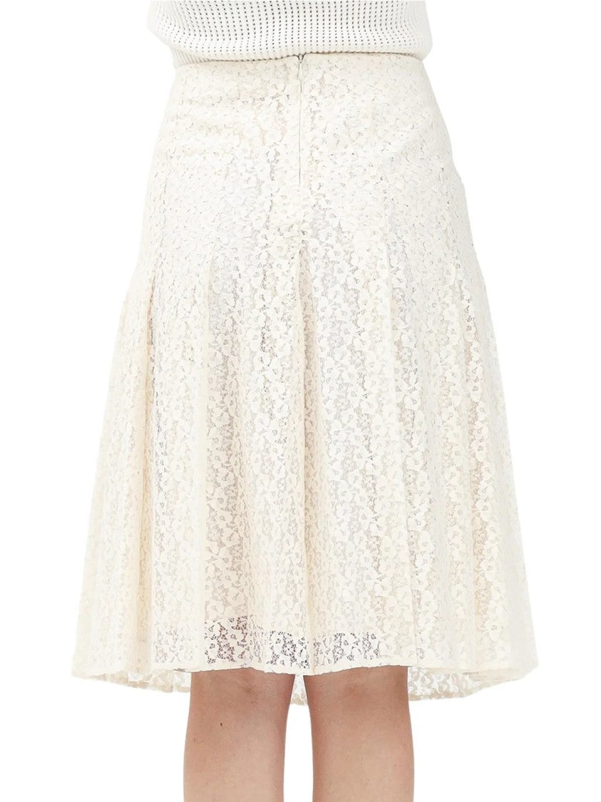 Max Mara White Cotton Polyamide Beta Skirt