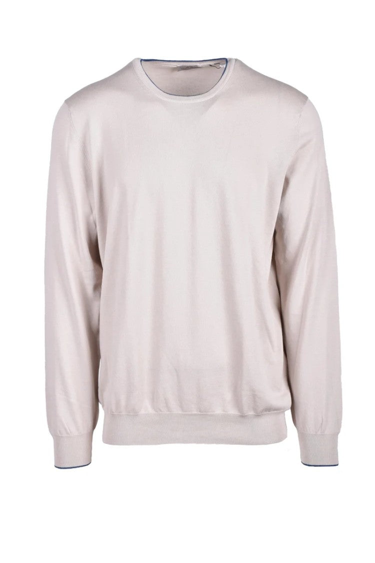 Ambrosio Beige Crewneck Cotton Sweater